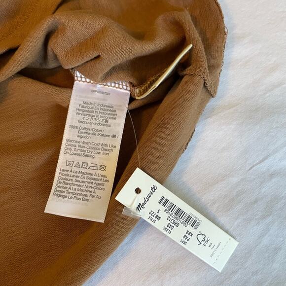 NWT Madewell V neck light brown tee shirt size S - Picture 4 of 4